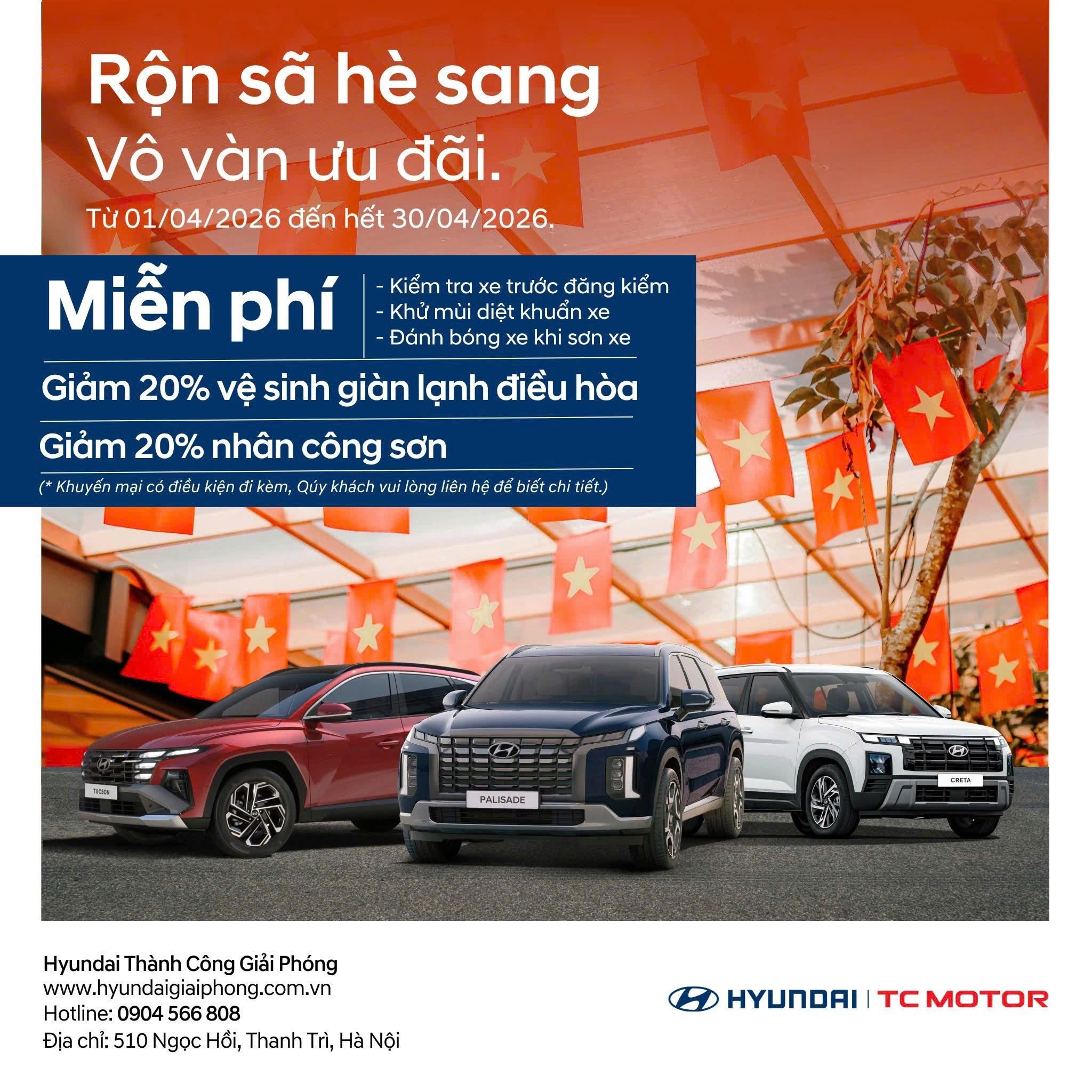 RỘN RÃ HÈ SANG - VÔ VÀN ƯU ĐÃI DỊCH VỤ BẢO DƯỠNG TẠI HYUNDAI GIẢI PHÓNG 33